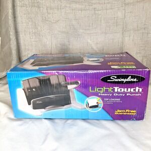 NEW Swingline 40-Sheet LightTouch Two to Three Hole Punch 9/32" Holes Black/Gray